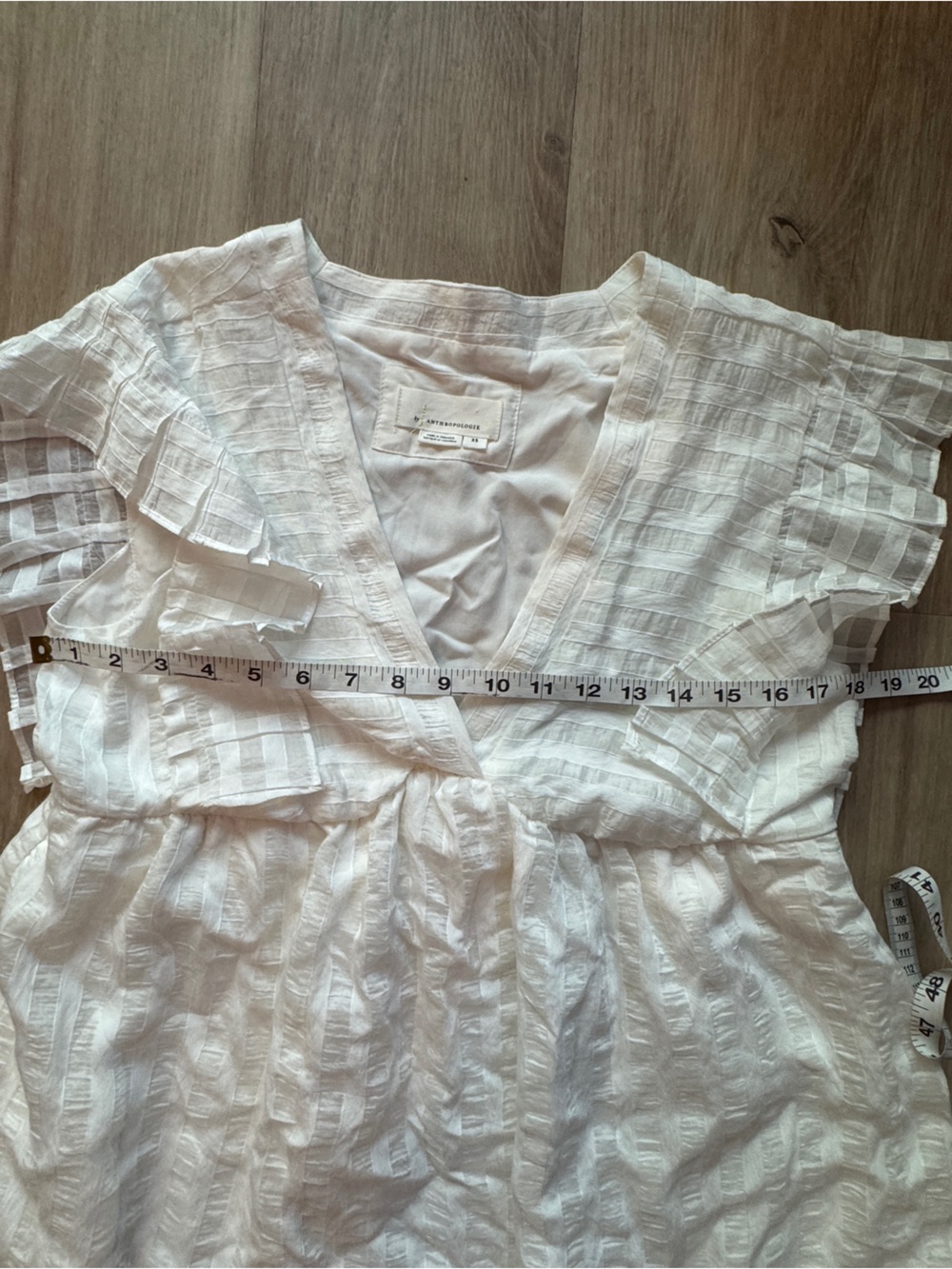 By Anthropologie V-Neck Ruffled Tiered Babydoll Dress sz XS - Picture 5 of 11
